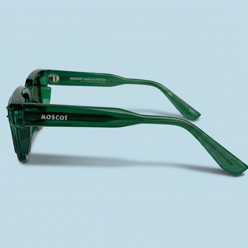MOSCOT Square — Monture Verte Transparente