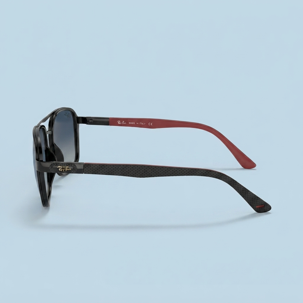 Ray-Ban / Double Bridge Carré — Noir / Bleu dégradé