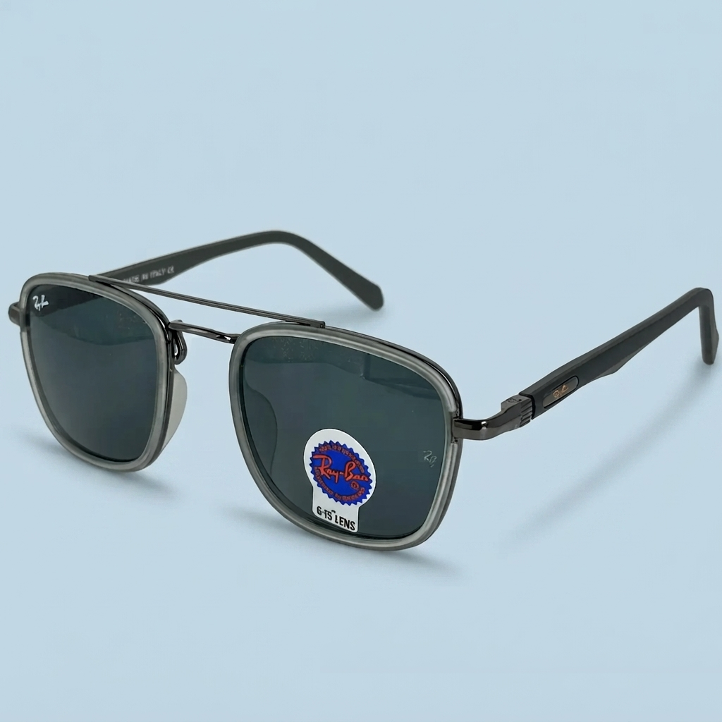 Ray-Ban Square Double Pont — Monture Grise Translucide
