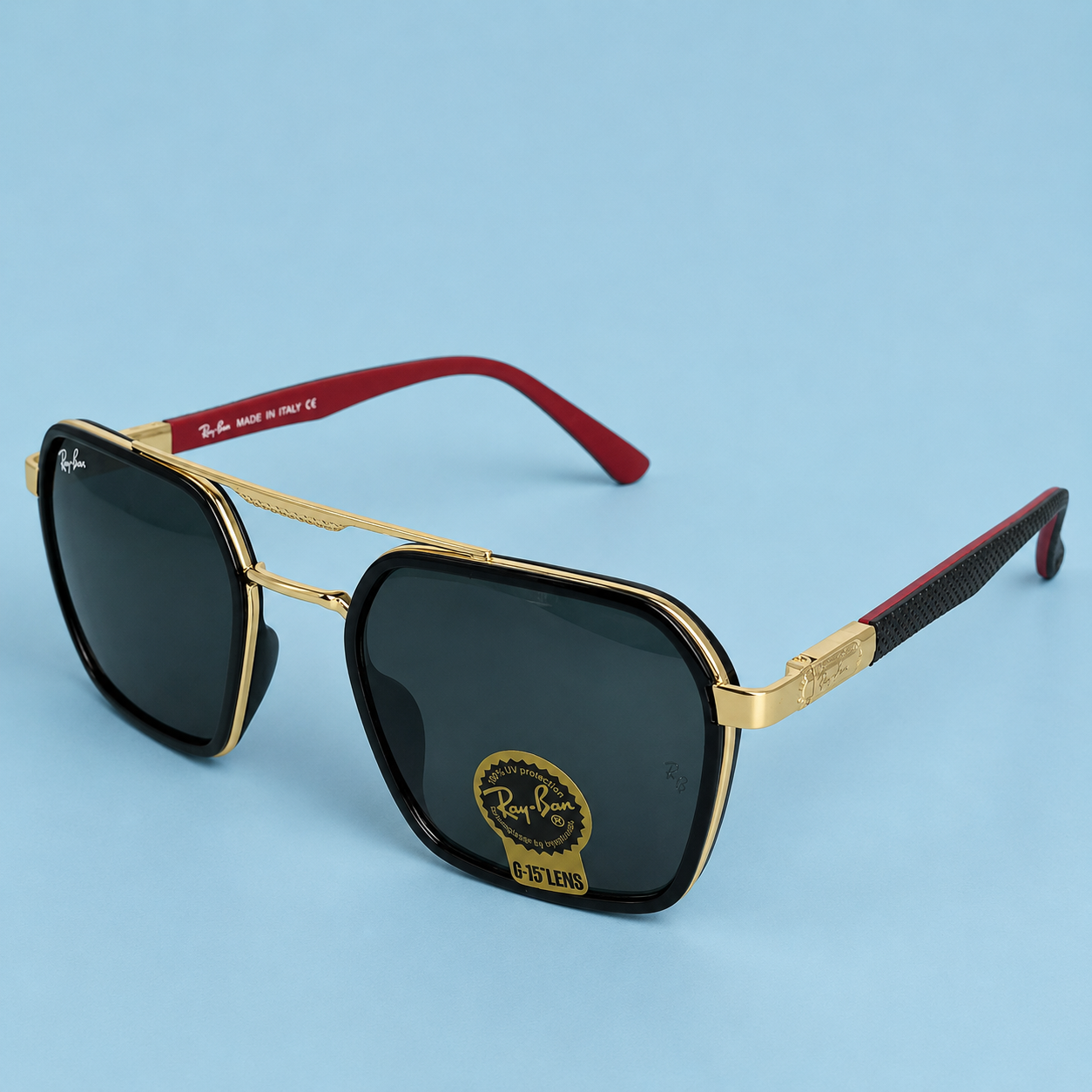Ray-Ban / Double Bridge Carré — Doré / Noir