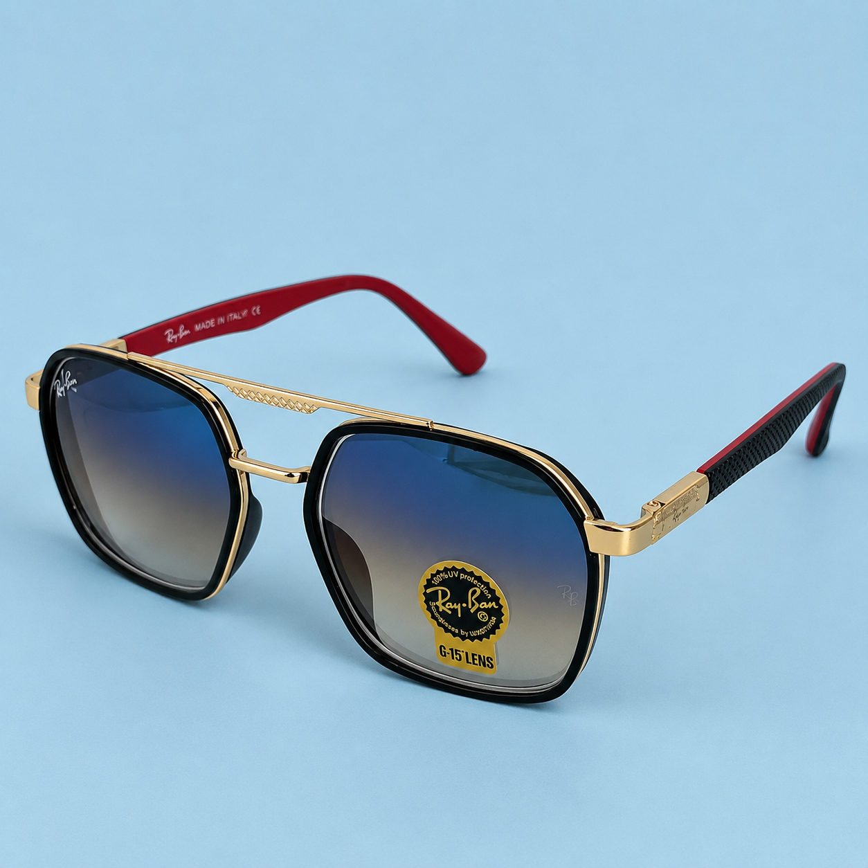Ray-Ban Aviator Square Dégradé — Monture Dorée
