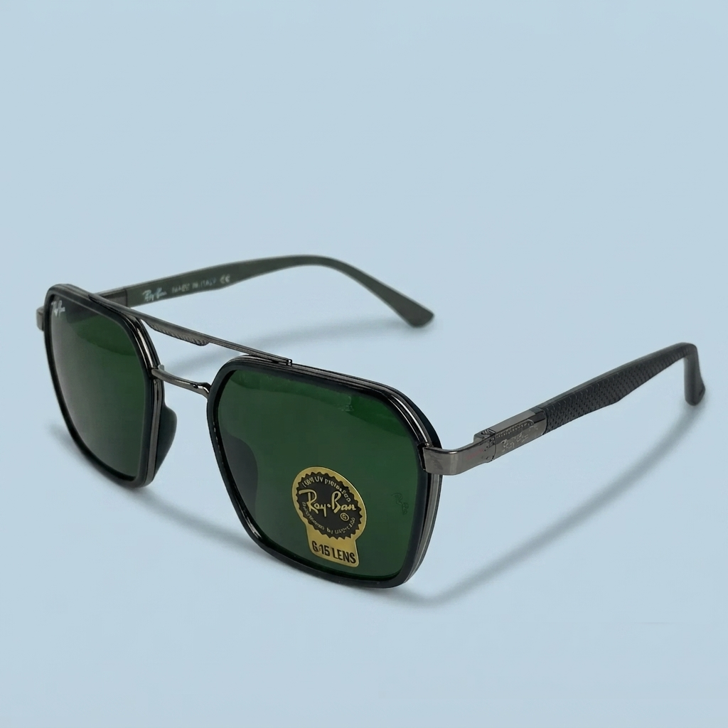 Ray-Ban Aviator Square G-15 — Monture Argent/Noir