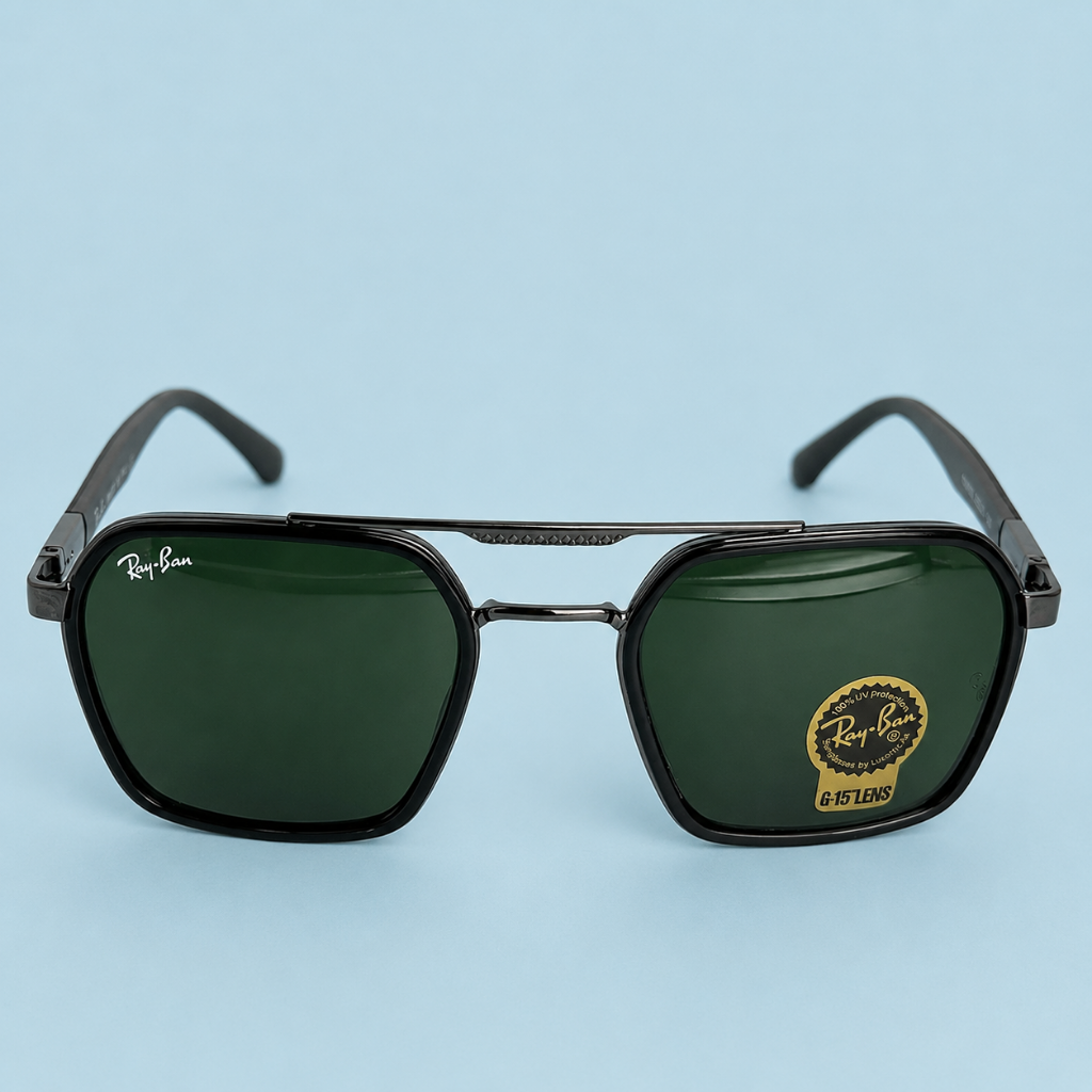 Ray-Ban Aviator Square G-15 — Monture Argent/Noir