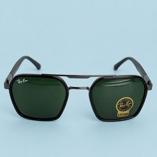 Ray-Ban Aviator Square G-15 — Monture Argent/Noir