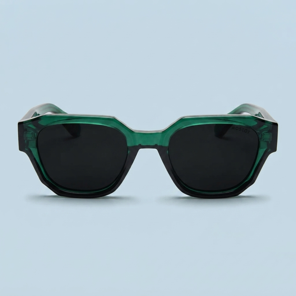 MOSCOT Square — Monture Verte Transparente