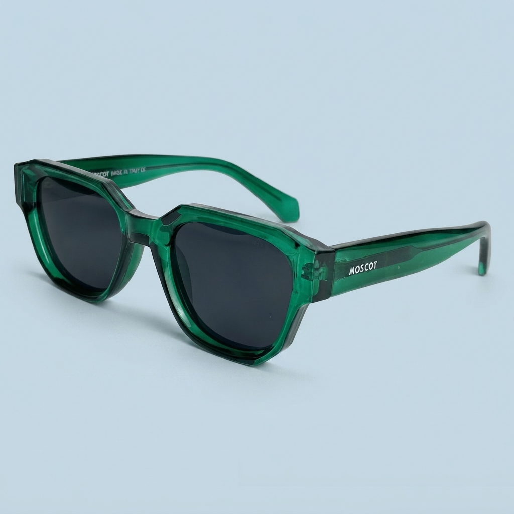 MOSCOT Square — Monture Verte Transparente