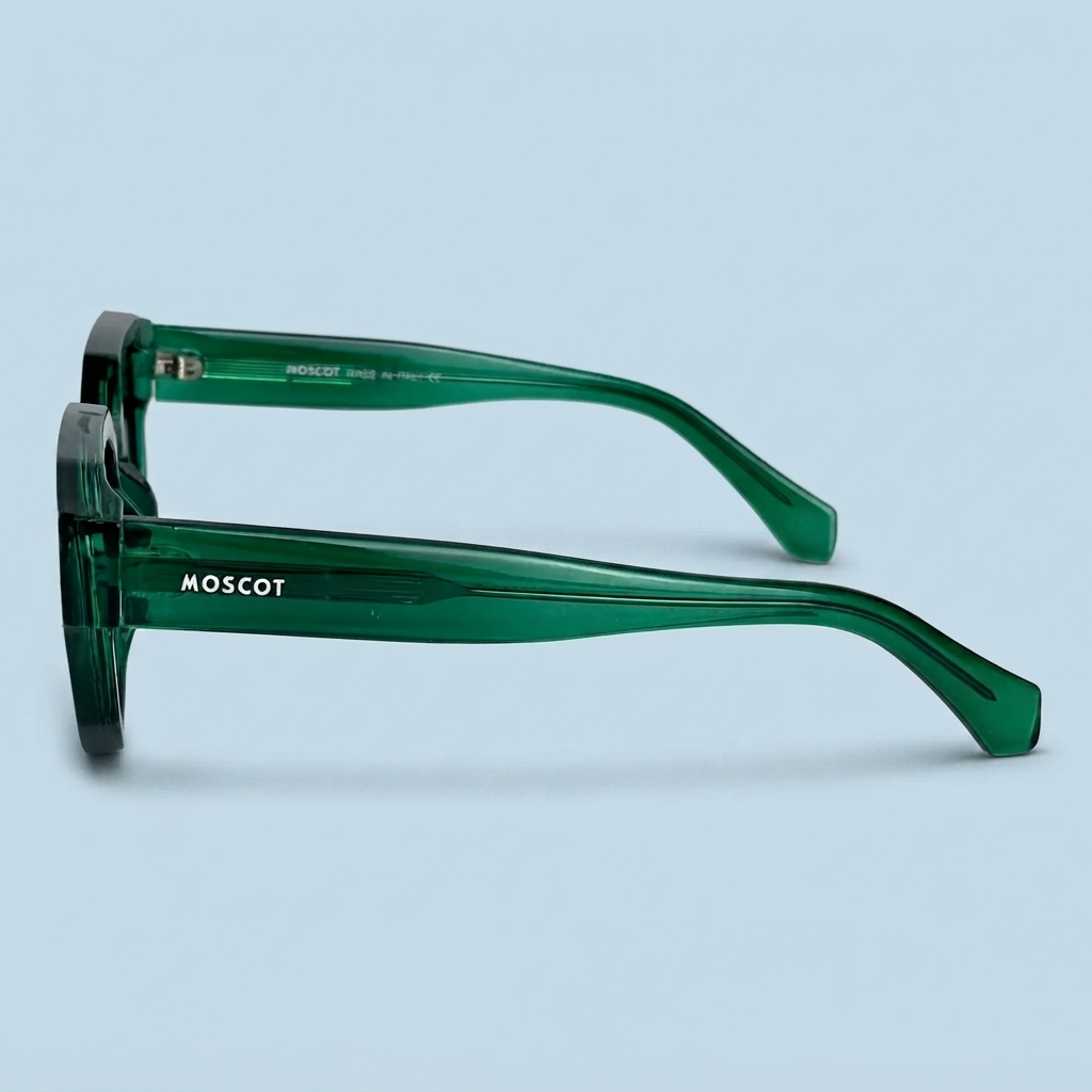 MOSCOT Square — Monture Verte Transparente