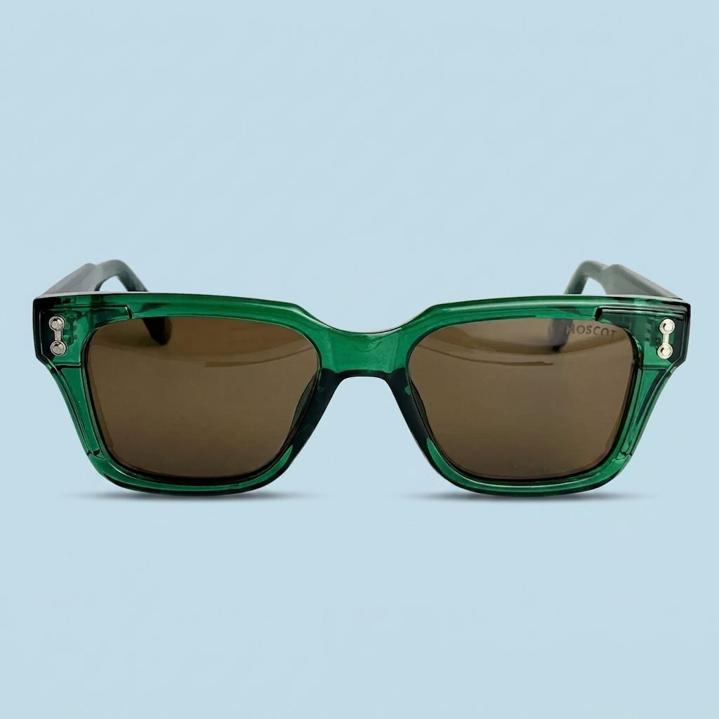 MOSCOT Square — Monture Verte Transparente