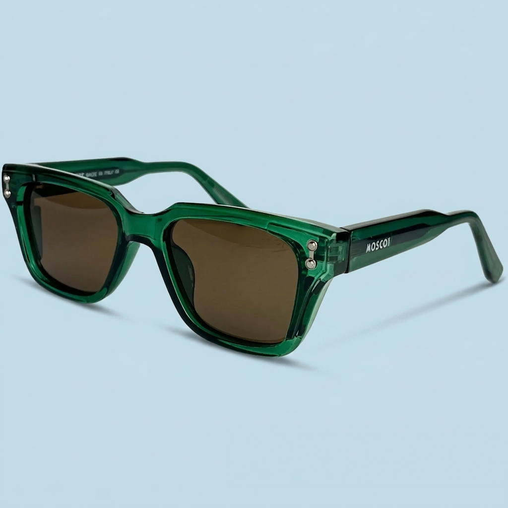 MOSCOT Square — Monture Verte Transparente