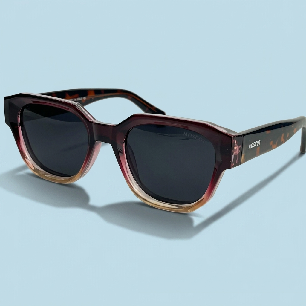 MOSCOT Square — Monture Rouge Foncé Dégradé
