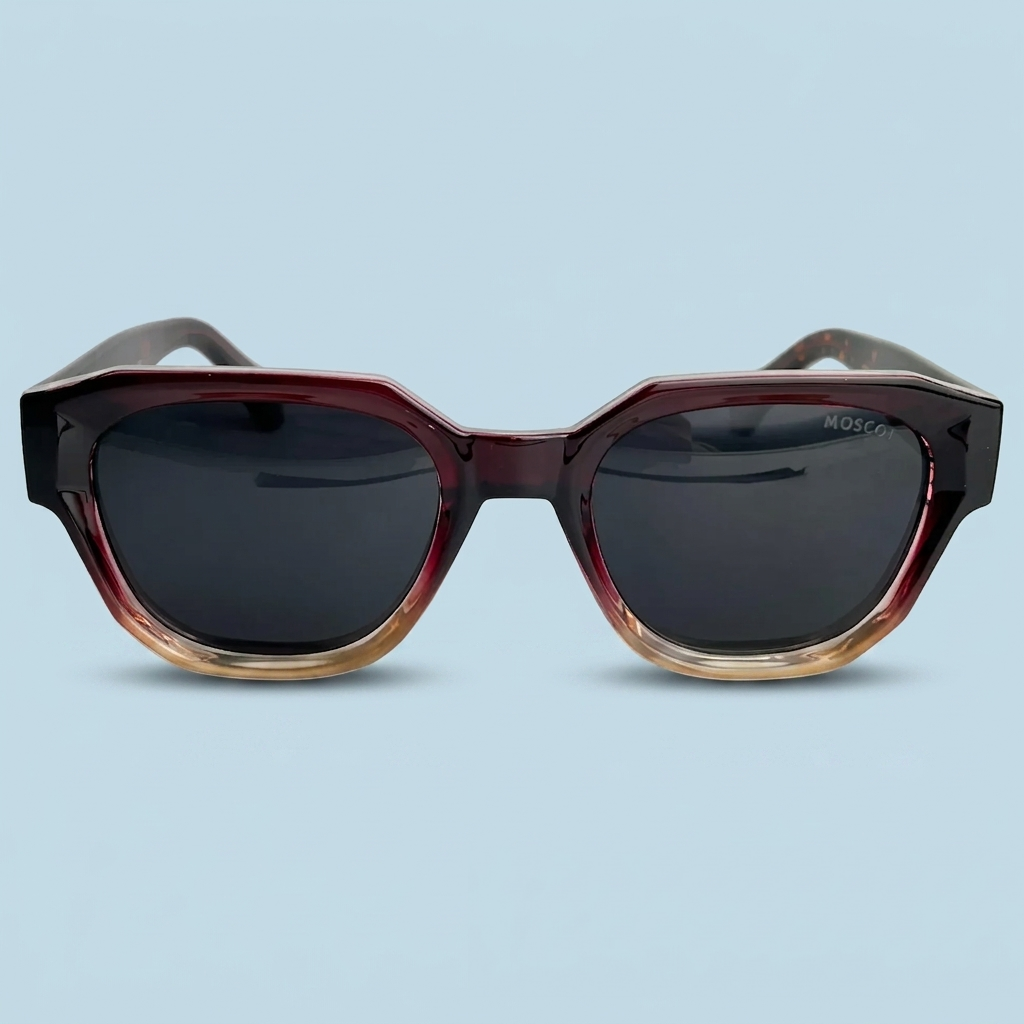 MOSCOT Square — Monture Rouge Foncé Dégradé