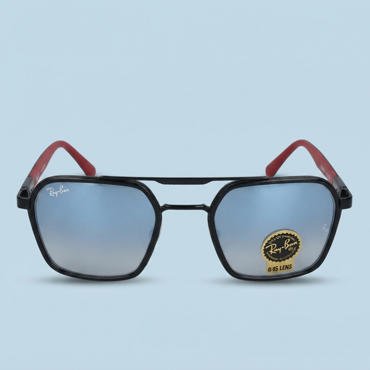 Ray-Ban / Double Bridge Carré — Noir / Bleu dégradé