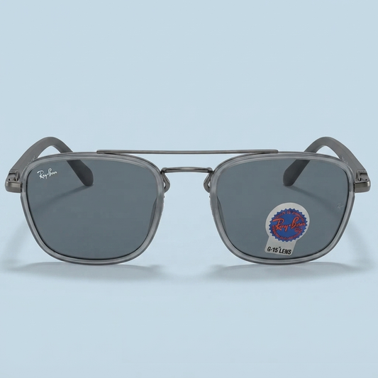 Ray-Ban Square Double Pont — Monture Grise Translucide