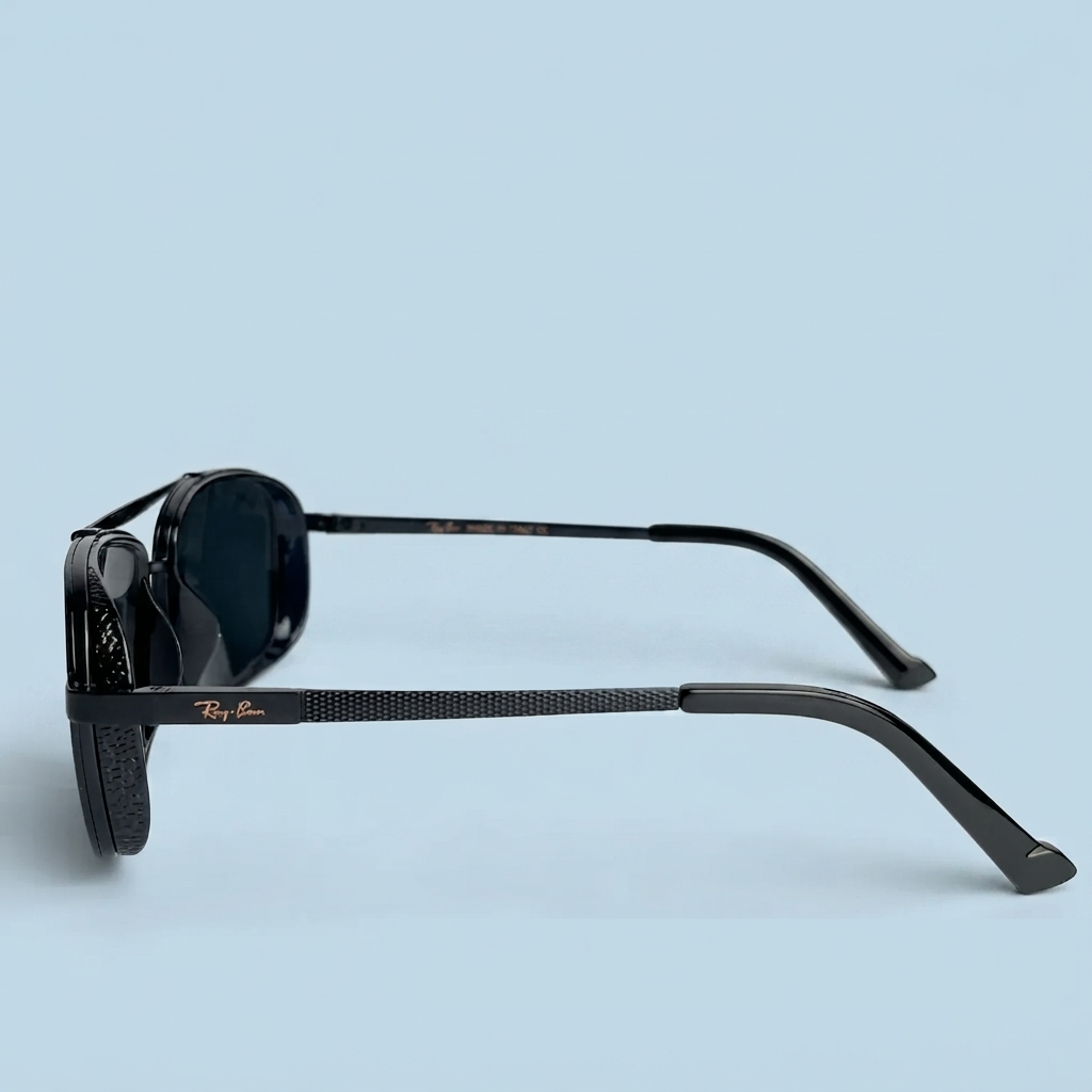 Ray-Ban Aviator Rectangulaire — Monture Noire Total Black