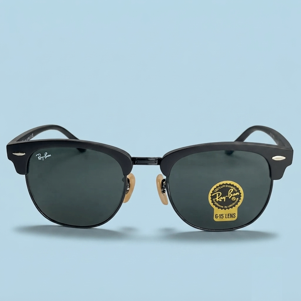 Ray-Ban Clubmaster Noir Mat – Verres Noirs