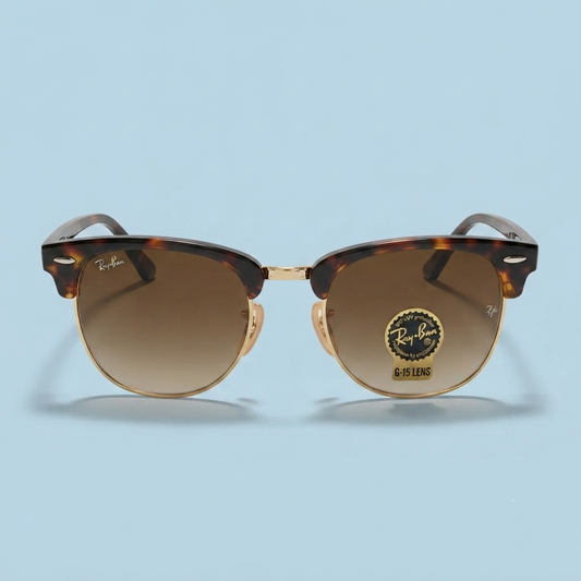 Ray-Ban Clubmaster Marron Dégradé – Lunettes de Soleil Polarisées