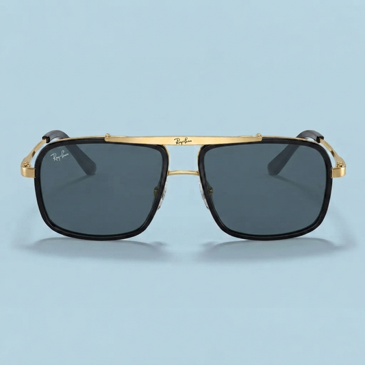 Ray-Ban Aviator Rectangulaire — Monture Dorée et Noire
