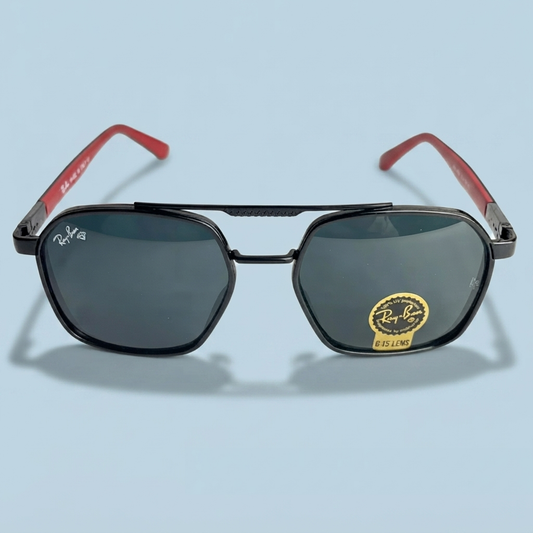 Ray-Ban Double Bridge Carré — Noir / Rouge
