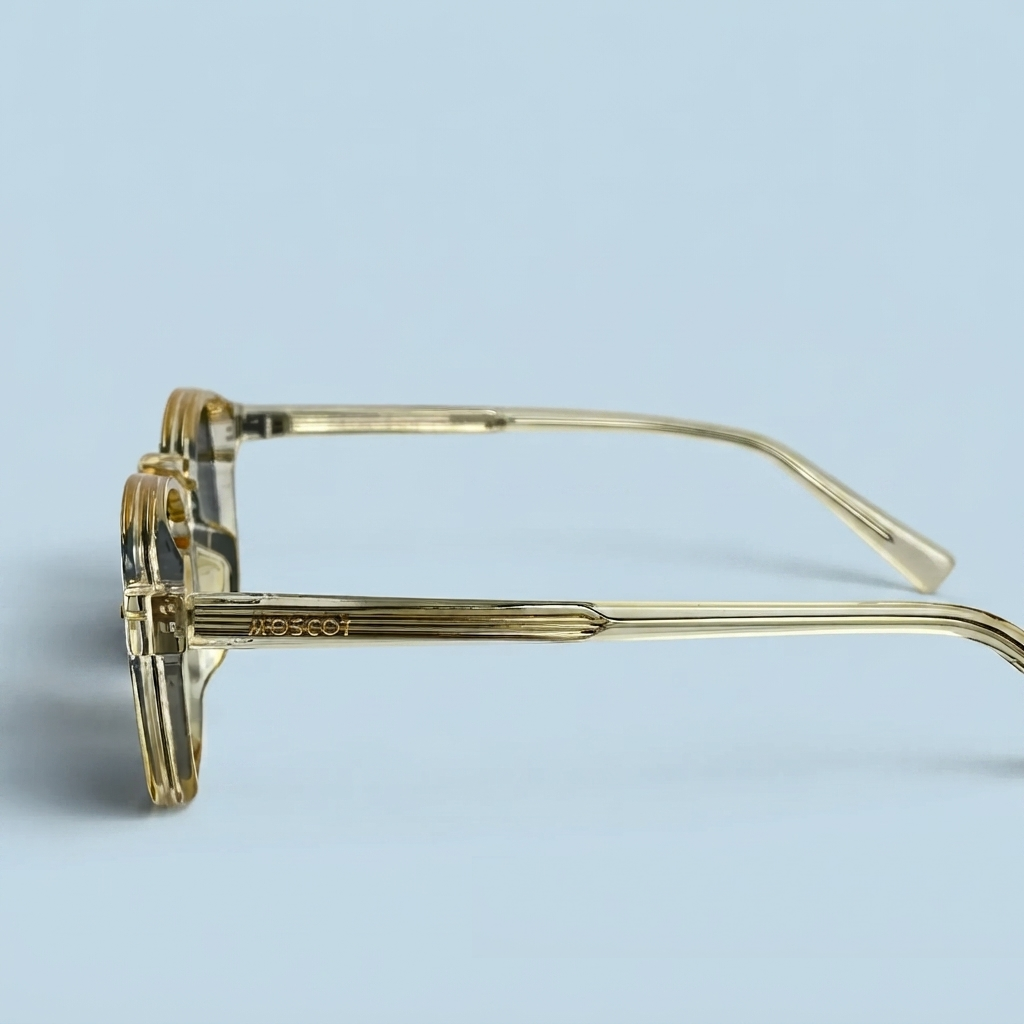 MOSCOT 49 mm – Jaune Transparent | Verres Polarisés Noir Dégradé