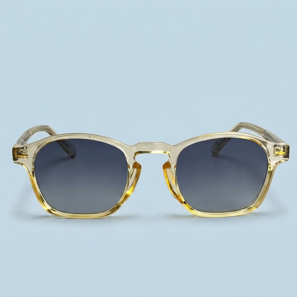 MOSCOT 49 mm – Jaune Transparent | Verres Polarisés Noir Dégradé