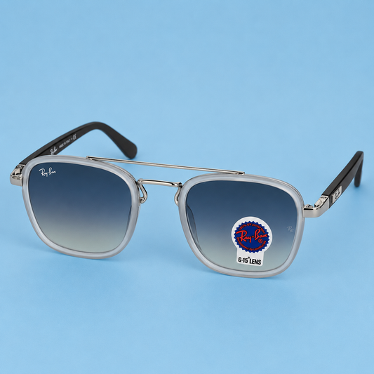 Ray-Ban Square Double Pont — Monture Transparente