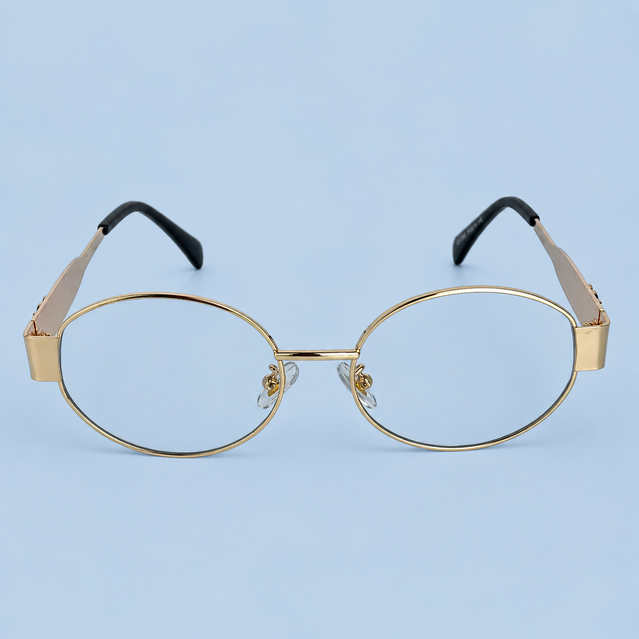 CELINE — Monture Ovale, Métal Doré, Verres Clairs