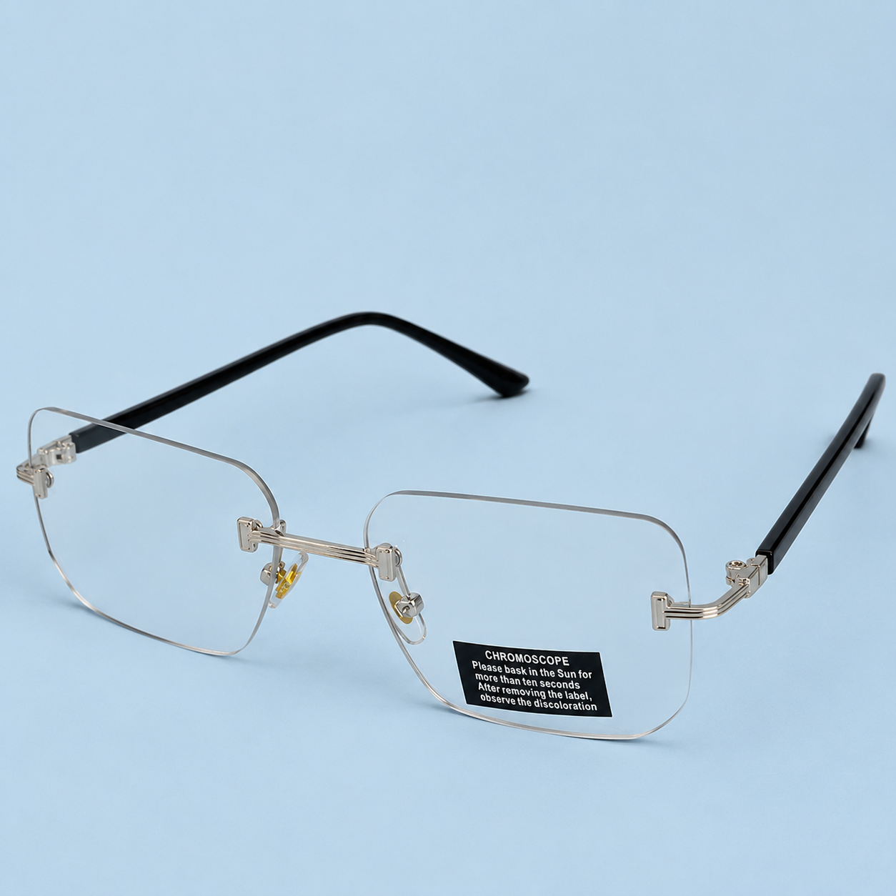 CARTIER — Monture Rimless Photochromique, Métal Argenté