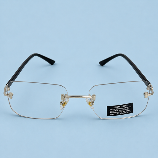 CARTIER — Monture Rimless Photochromique, Métal Argenté