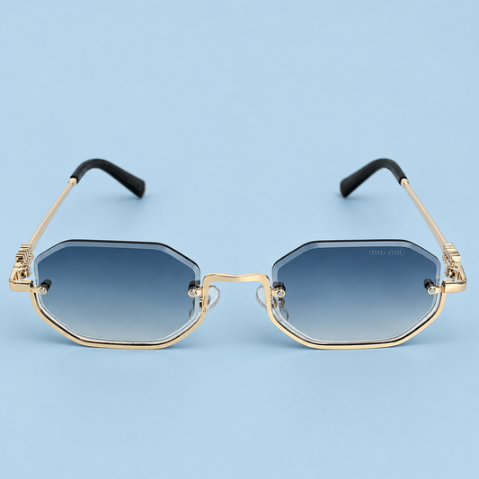 MIU MIU — Monture Octogonale Sans Cerclage, Verres Bleu Dégradé