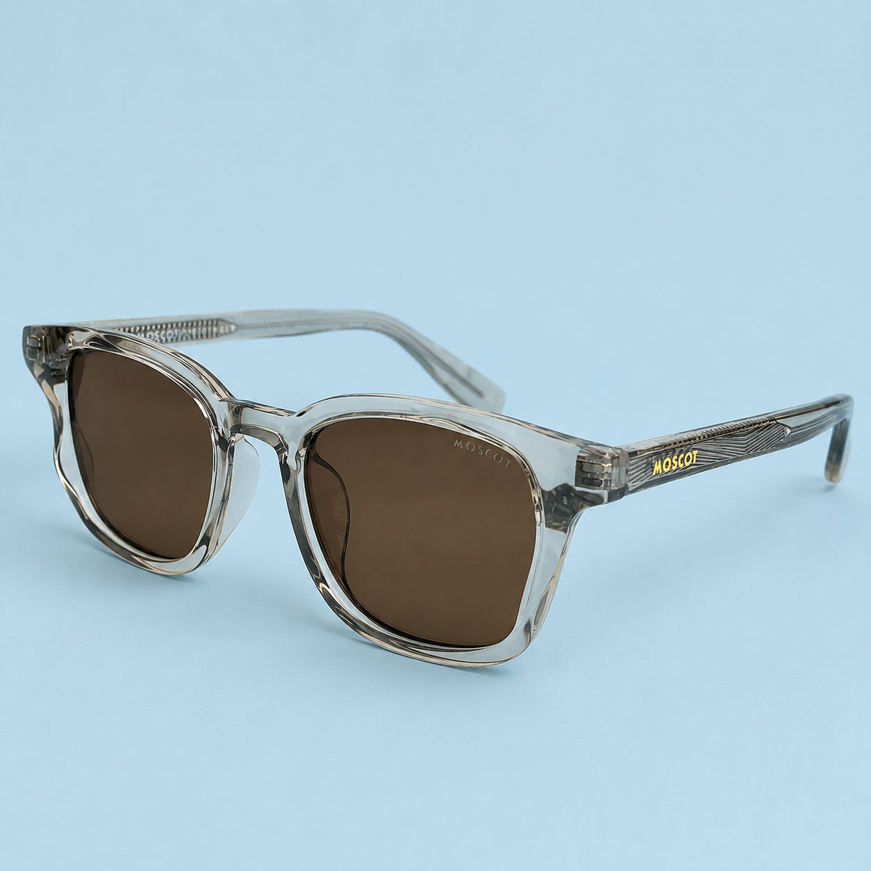 MOSCOT Square — Monture Beige Translucide